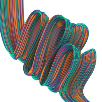 Abstract colorful ribbon shape. 3d illustration isolated on white background