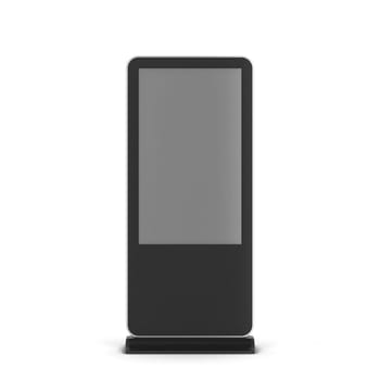 Digital screen display stand. 3d illustration isolated on white background