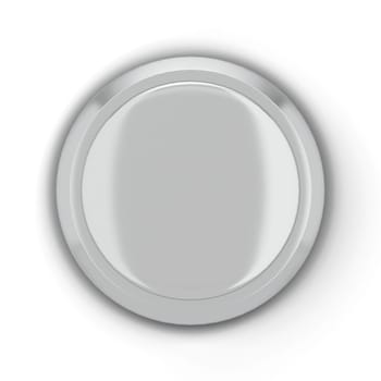 Blank round push button. 3d illustration isolated on white background