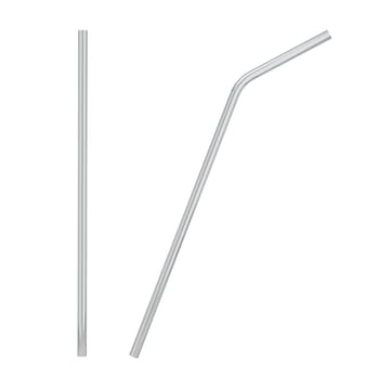 Metal straw to use instead of plastic one. 3d illustration isolated on white background