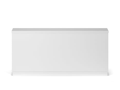Blank counter stand mockup. 3d illustration isolated on white background