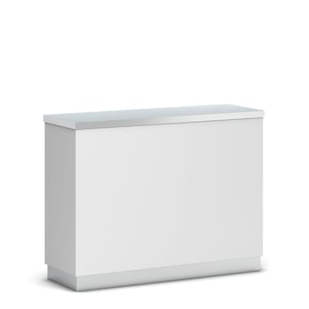 Blank counter stand mockup. 3d illustration isolated on white background