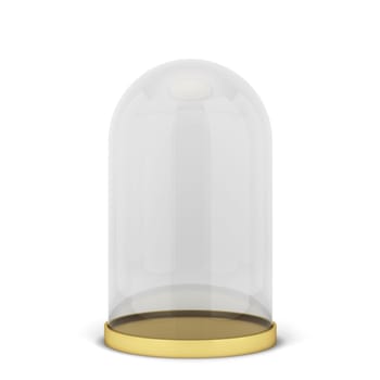 Glass dome on a stand. 3d illustration isolated on white background