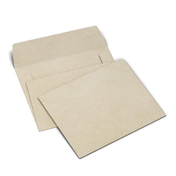 Blank paper envelope mockup. 3d illustration isolated on white background