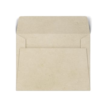 Blank paper envelope mockup. 3d illustration isolated on white background
