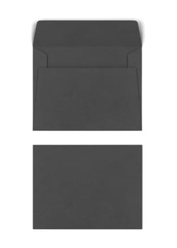 Blank paper envelope mockup. 3d illustration isolated on white background