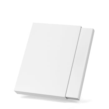Book in a slipcase cover mockup. 3d illustration isolated on white background