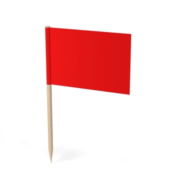 Blank toothpick flag. 3d illustration isolated on white background