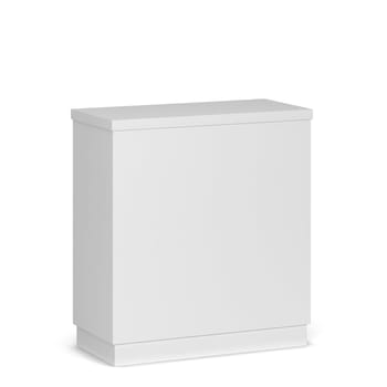 Blank counter stand mockup. 3d illustration isolated on white background