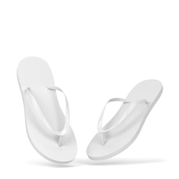 Blank pair of flip flops mockup. 3d illustration isolated on white background