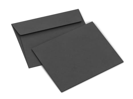 Blank paper envelope mockup. 3d illustration isolated on white background