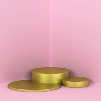Simple podium. Showcase stand for your product. 3d illustration