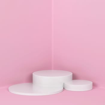 Simple podium. Showcase stand for your product. 3d illustration