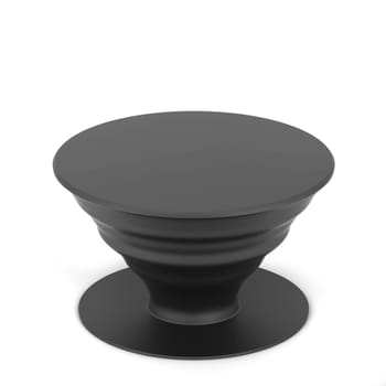 Blank telephone pop socket mockup. 3d illustration isolated on white background