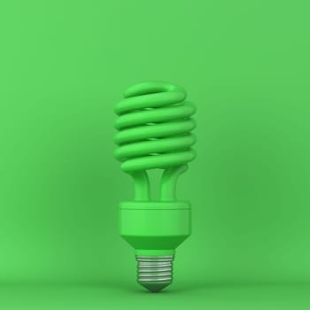 Fluorescent lightbulb. 3d illustration. Minimal concept