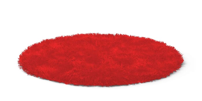 Clean round floor carpet. 3d illustration isolated on white background