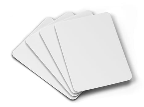Blank playing cards for poker or other games. 3d illustration isolated on white background