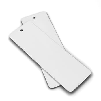 Blank bookmark mockup. 3d illustration isolated on white background