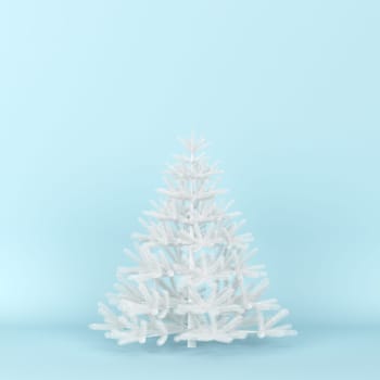 Christmas tree. 3d illustration. Minimal concept