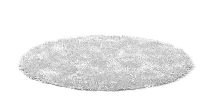 Clean round floor carpet. 3d illustration isolated on white background