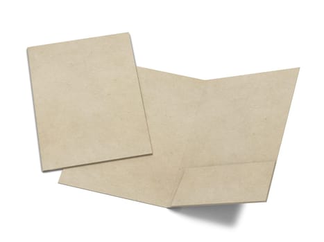 Blank paper folder mockup. 3d illustration isolated on white background