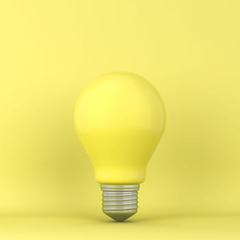 Single lightbulb. 3d illustration. Minimal concept