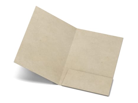 Blank paper folder mockup. 3d illustration isolated on white background