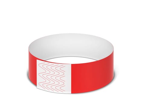 Blank paper event bracelet. 3d illustration isolated on white background