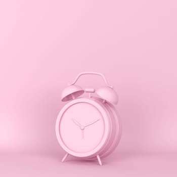 Vintage alarm clock. 3d illustration. Minimal concept