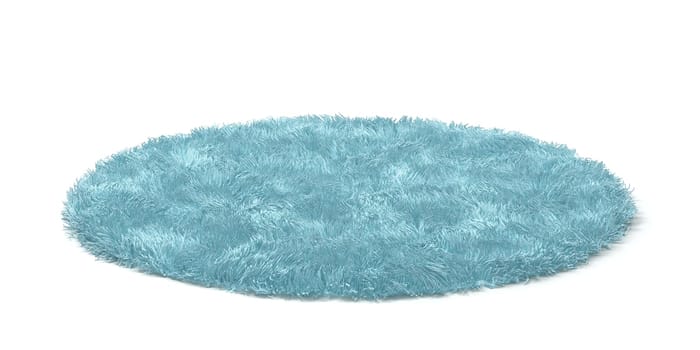 Clean round floor carpet. 3d illustration isolated on white background