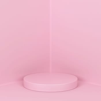 Simple podium. Showcase stand for your product. 3d illustration