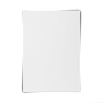 Blank sheet of paper. 3d illustration isolated on white background