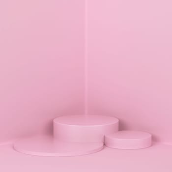 Simple podium. Showcase stand for your product. 3d illustration