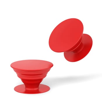 Blank telephone pop socket mockup. 3d illustration isolated on white background