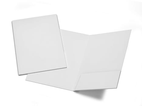 Blank paper folder mockup. 3d illustration isolated on white background