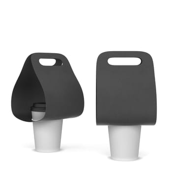 Coffee cup holders mockup. 3d illustration isolated on white background
