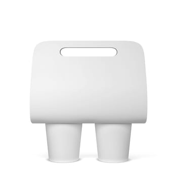 Coffee cup holder mockup. 3d illustration isolated on white background