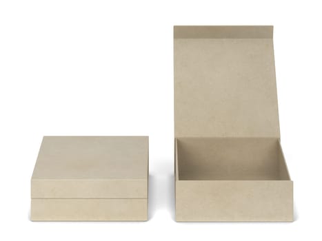 Blank box package. 3d illustration isolated on white background