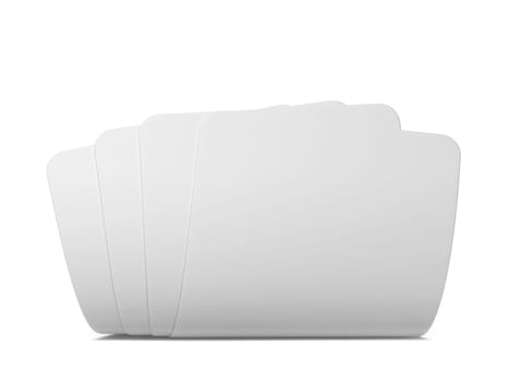 Blank playing cards for poker or other games. 3d illustration isolated on white background