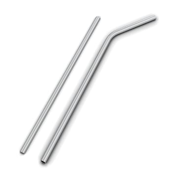 Metal straw to use instead of plastic one. 3d illustration isolated on white background