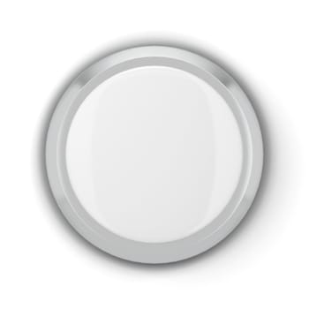 Blank round push button. 3d illustration isolated on white background