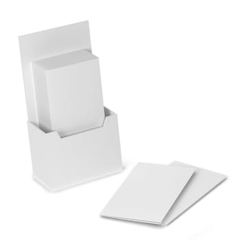 Blank brochure holder mockup. 3d illustration isolated on white background