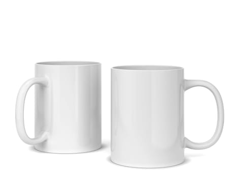 Blank mug for hot drinks. 3d illustration isolated on white background