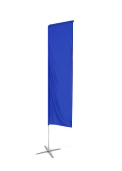 Blank rectangle flag banner. 3d illustration isolated on white background