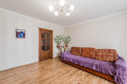 Russia, Moscow- August 05, 2019: interior room apartment modern bright cozy atmosphere. general cleaning, home decoration, preparation of house for sale