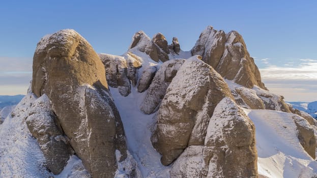 mountain top in winter. Ciucas Mountains Romania.