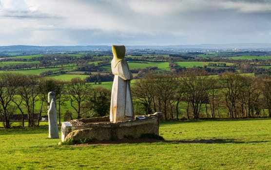 Valley of the Saints and his stone statues in Brittany, France
