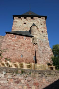 Detail view of a medieval castle