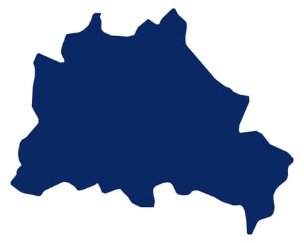 Karte von Berlin in blauer Farbe