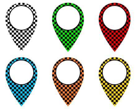 Pins aus unterschiedlichen Mustern